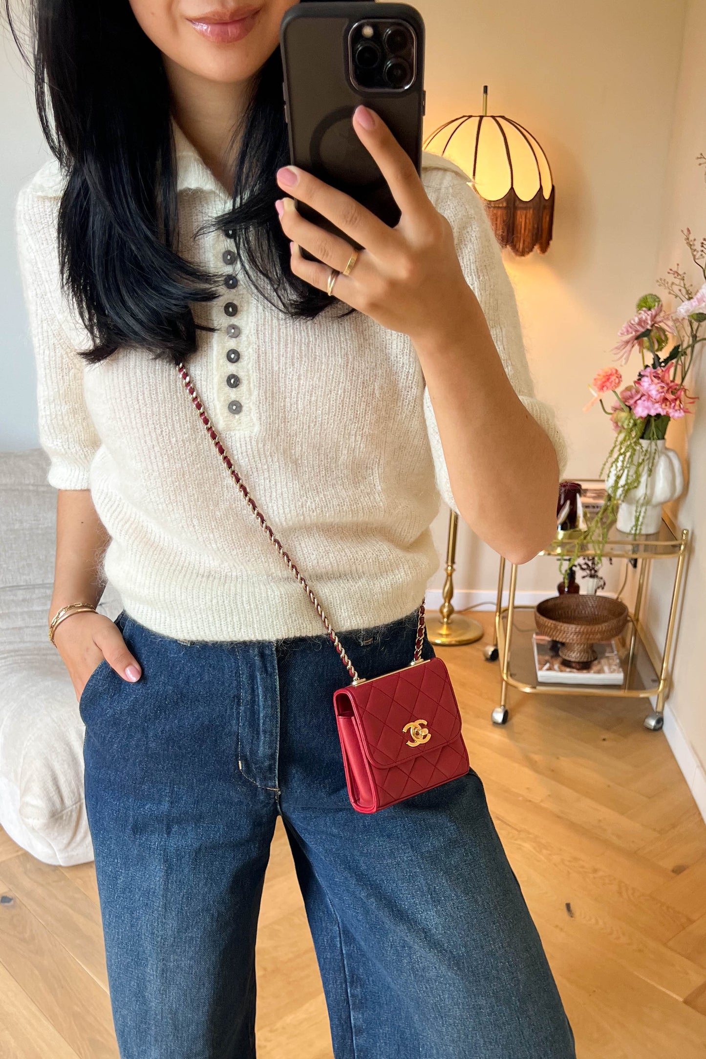 CHANEL Trendy CC Mini Square Bag Red
