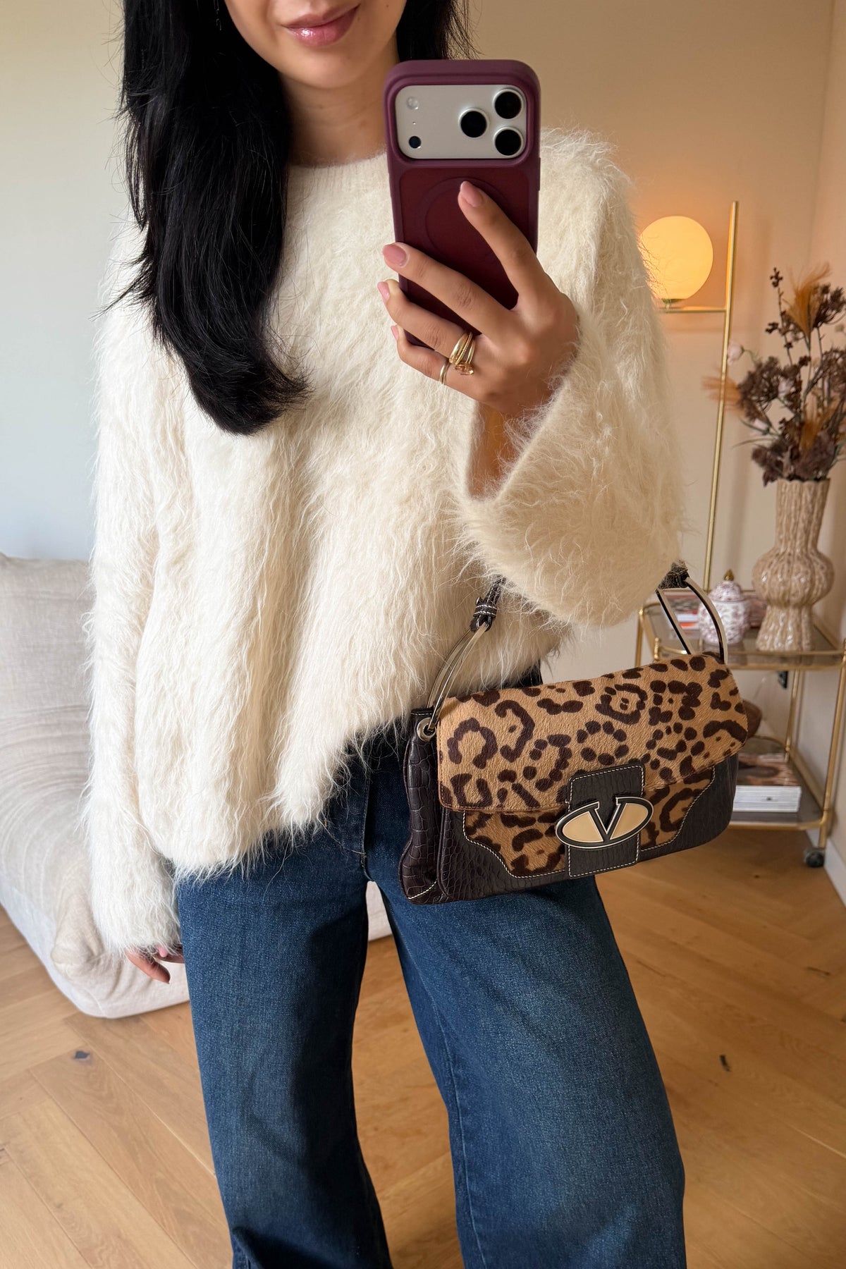 Valentino Vintage Leopard Shoulder Bag