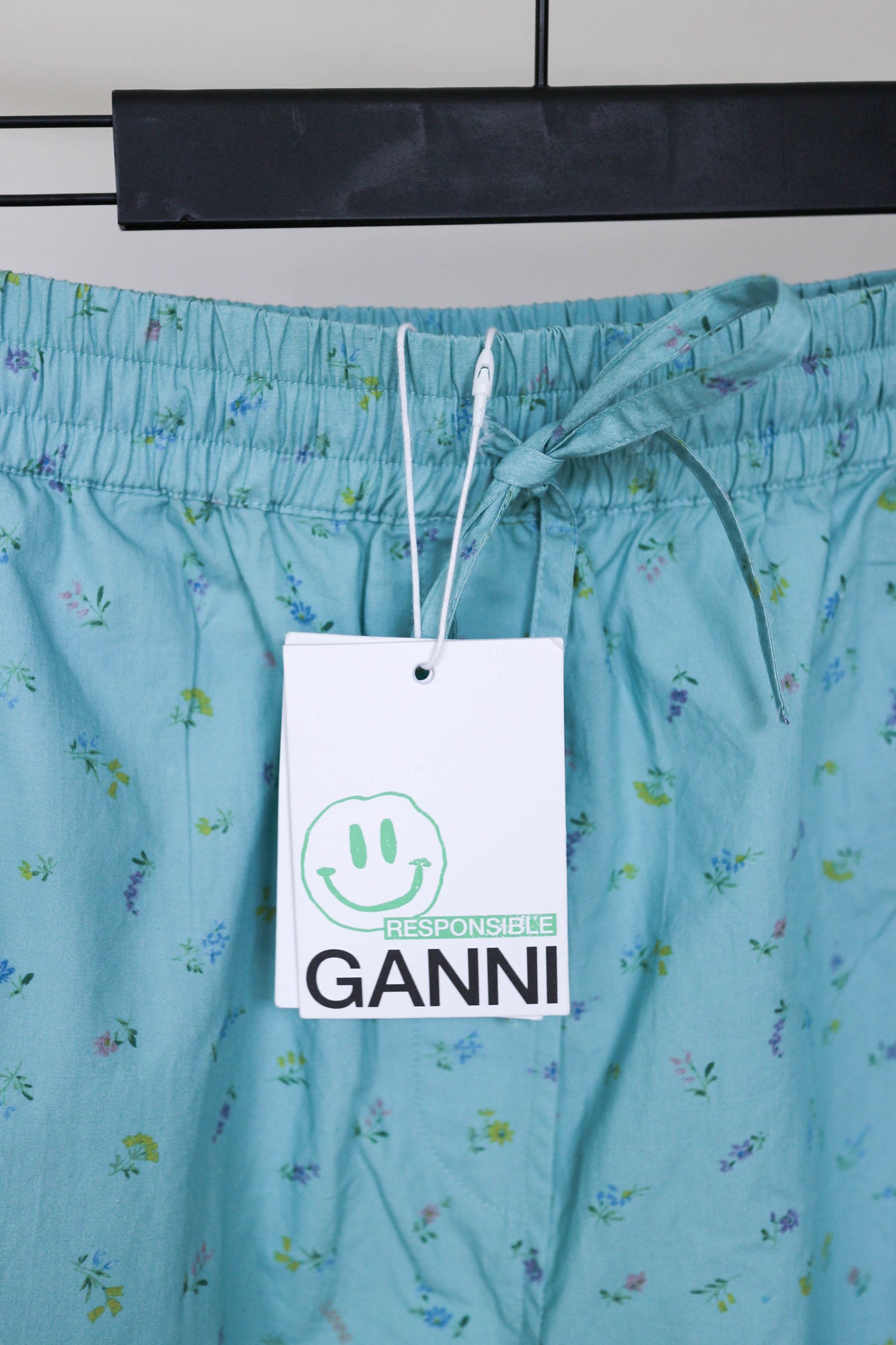 GANNI Floral Shorts Green