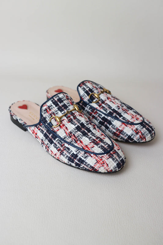Gucci Princetown Tweed Loafers