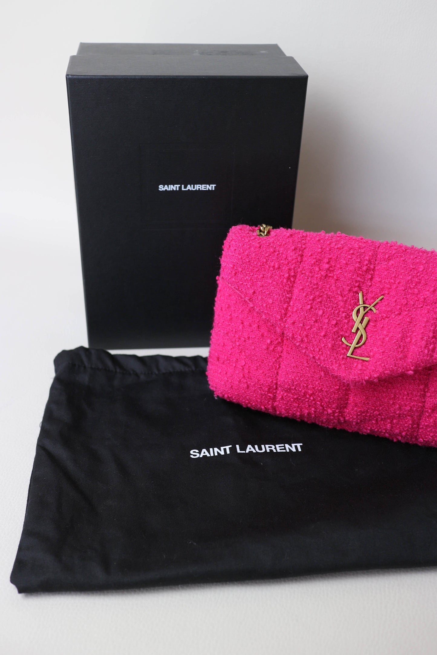 Saint Laurent Loulou Puffer Boucle Bag Pink