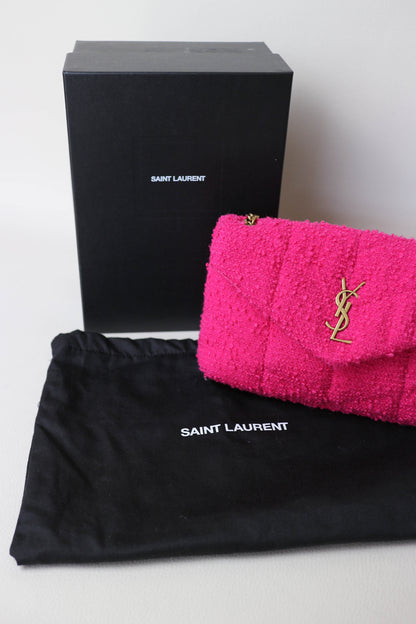 Saint Laurent Loulou Puffer Boucle Bag Pink