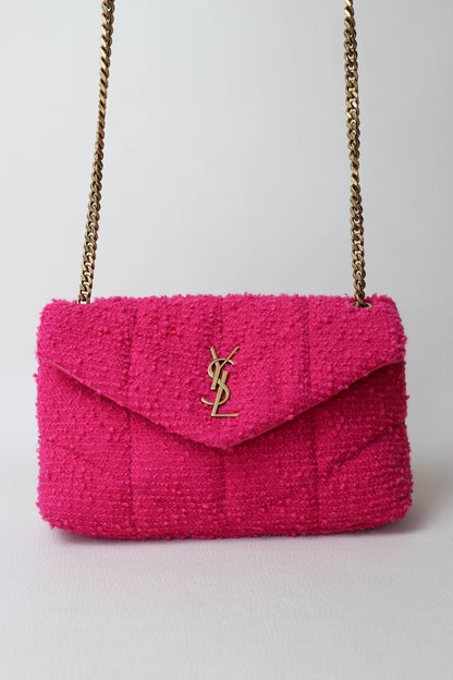 Saint Laurent Loulou Puffer Boucle Bag Pink