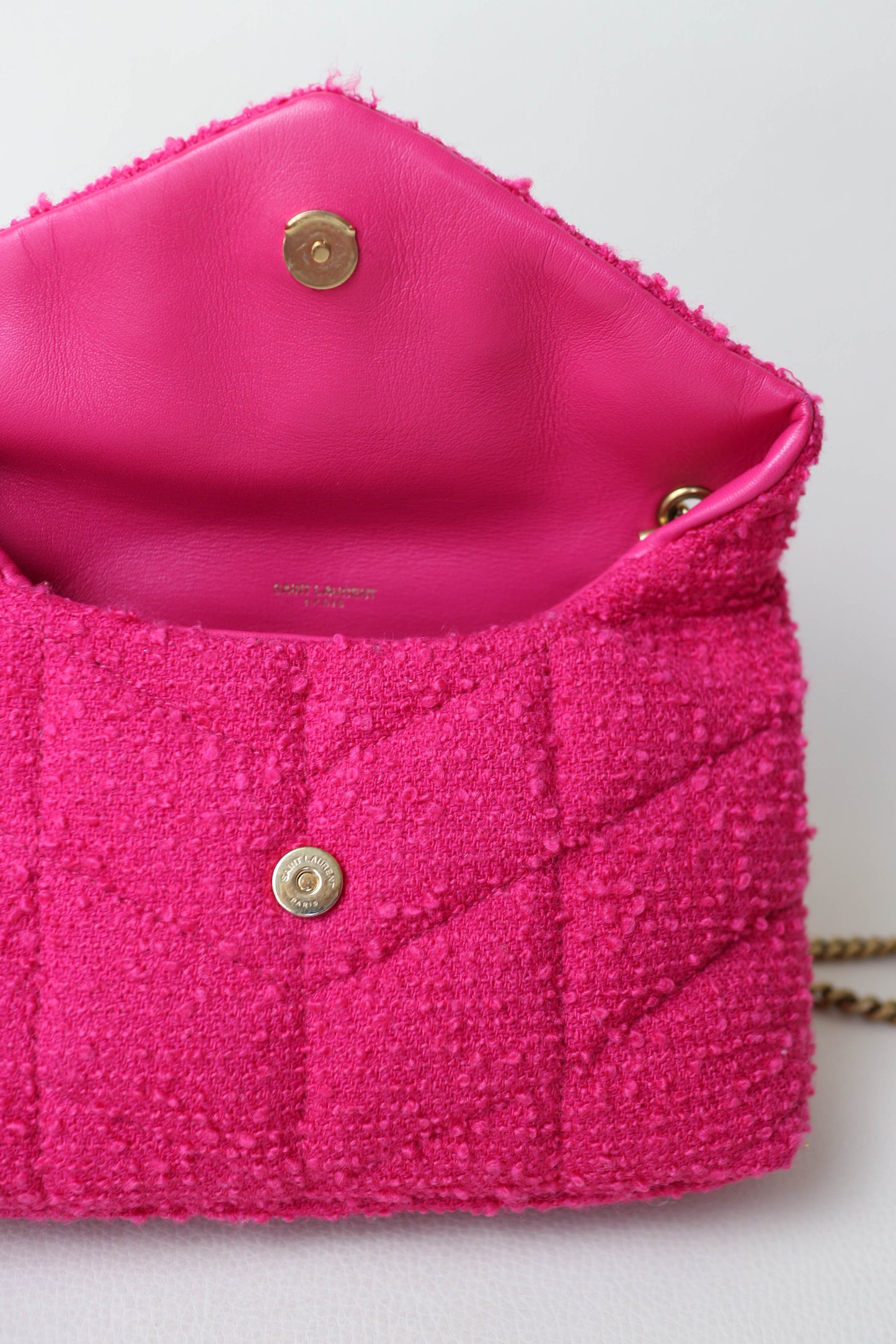 Saint Laurent Loulou Puffer Boucle Bag Pink