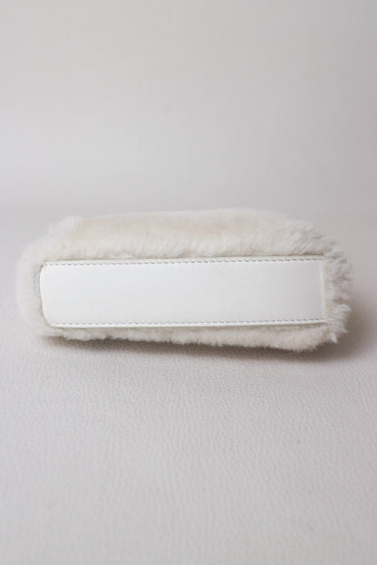 Fendi Micro Peekaboo Shearling Bag White