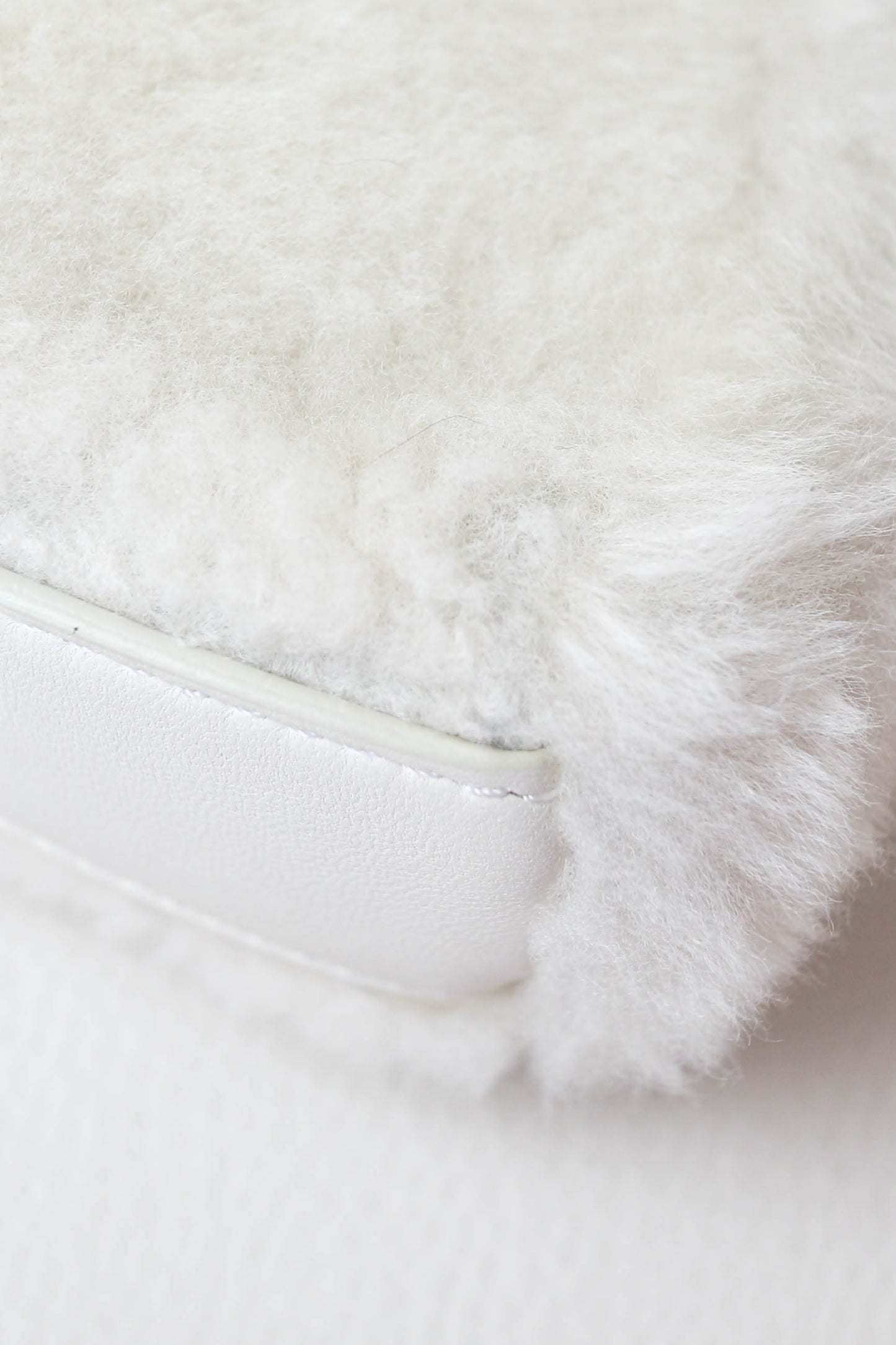 Fendi Micro Peekaboo Shearling Bag White