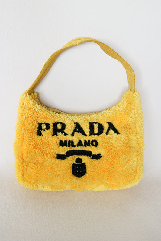 Prada Terry Cloth Top Handle Bag Yellow