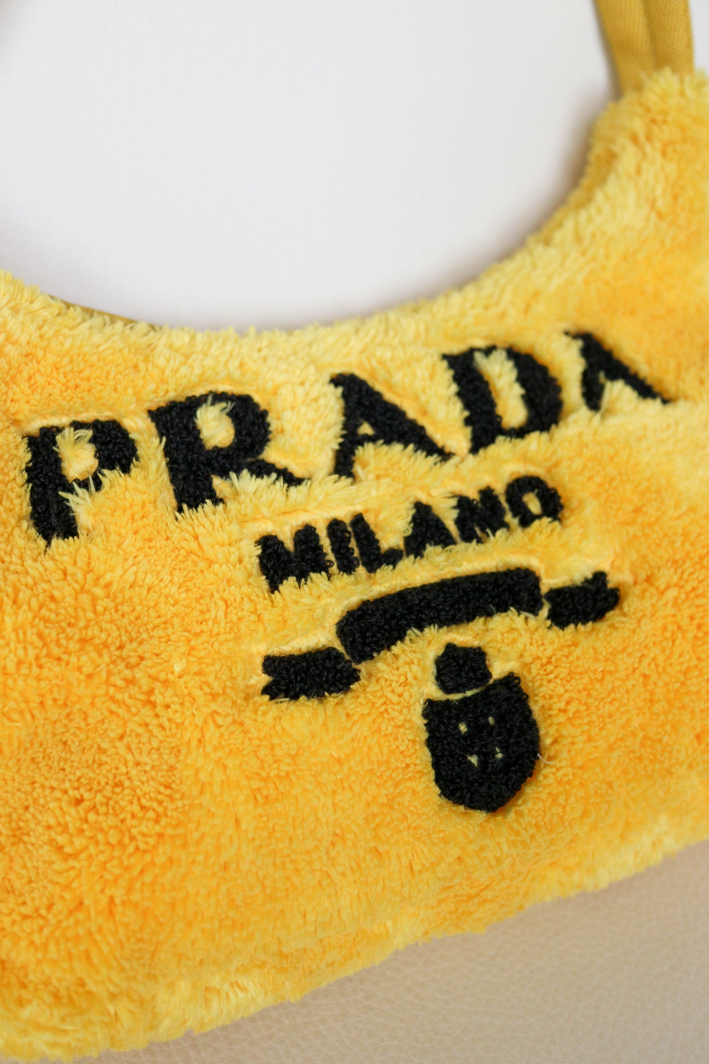 Prada Terry Cloth Top Handle Bag Yellow