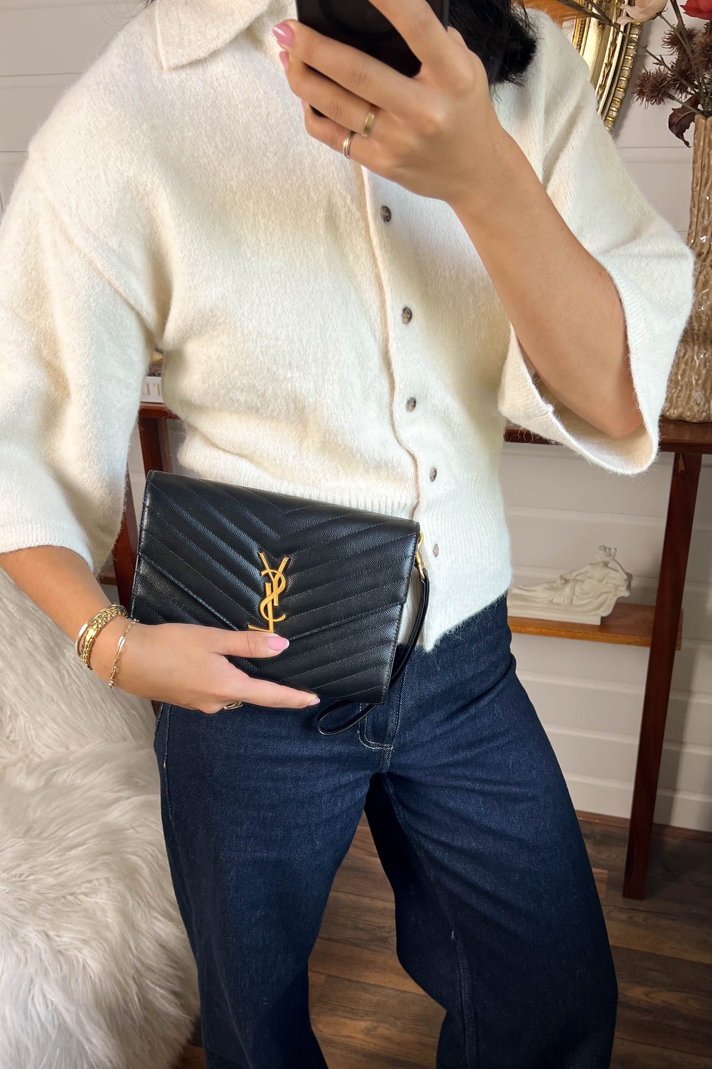 Saint Laurent Cassandre Logo Clutch