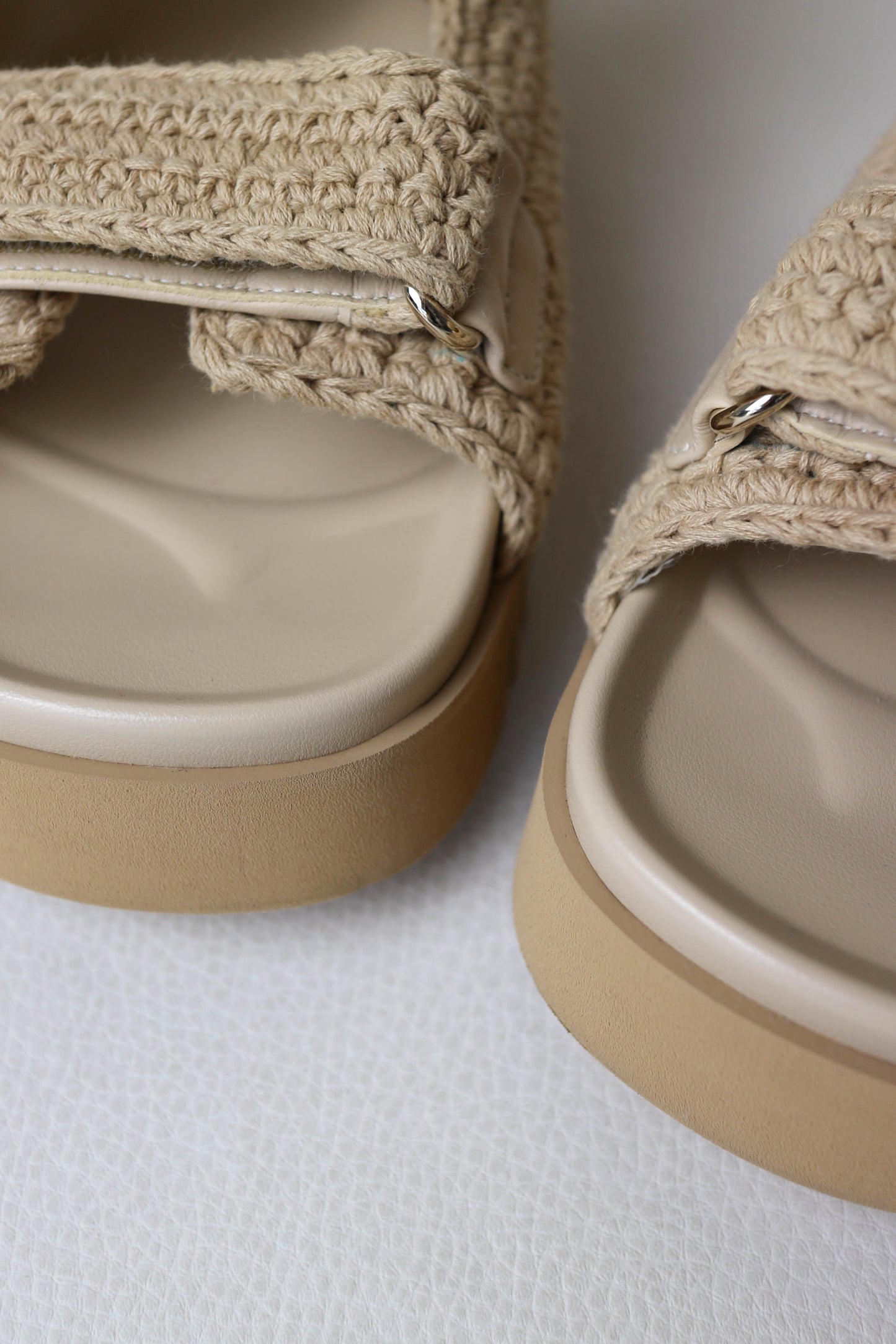 Gucci Crochet GG Sandals Beige