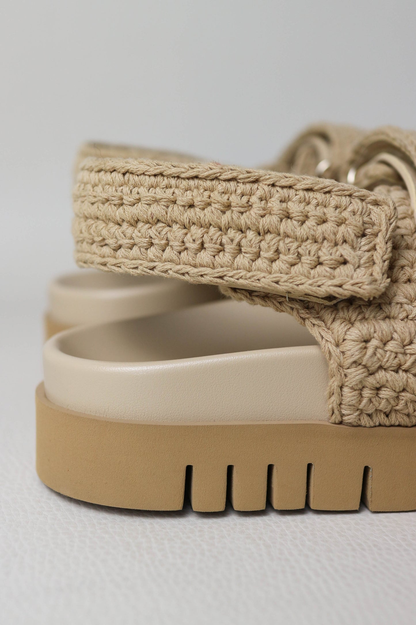 Gucci Crochet GG Sandals Beige