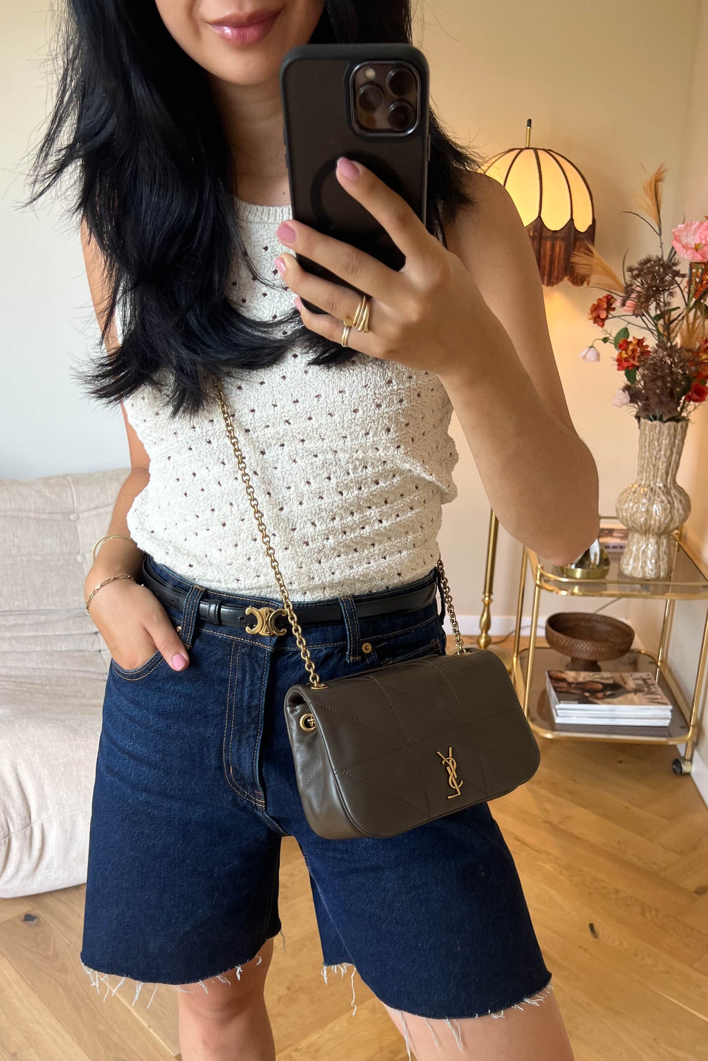 Saint Laurent Jamie 4.3 Mini Shoulder Bag Khaki