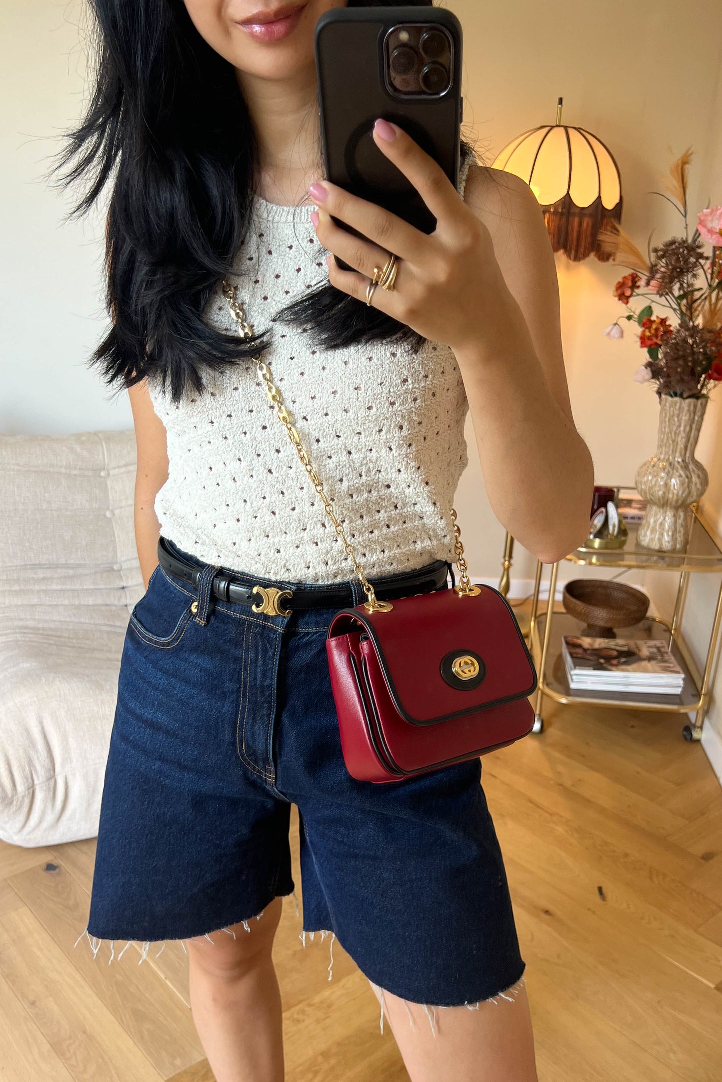 Gucci Marina Chain Shoulder Bag Red