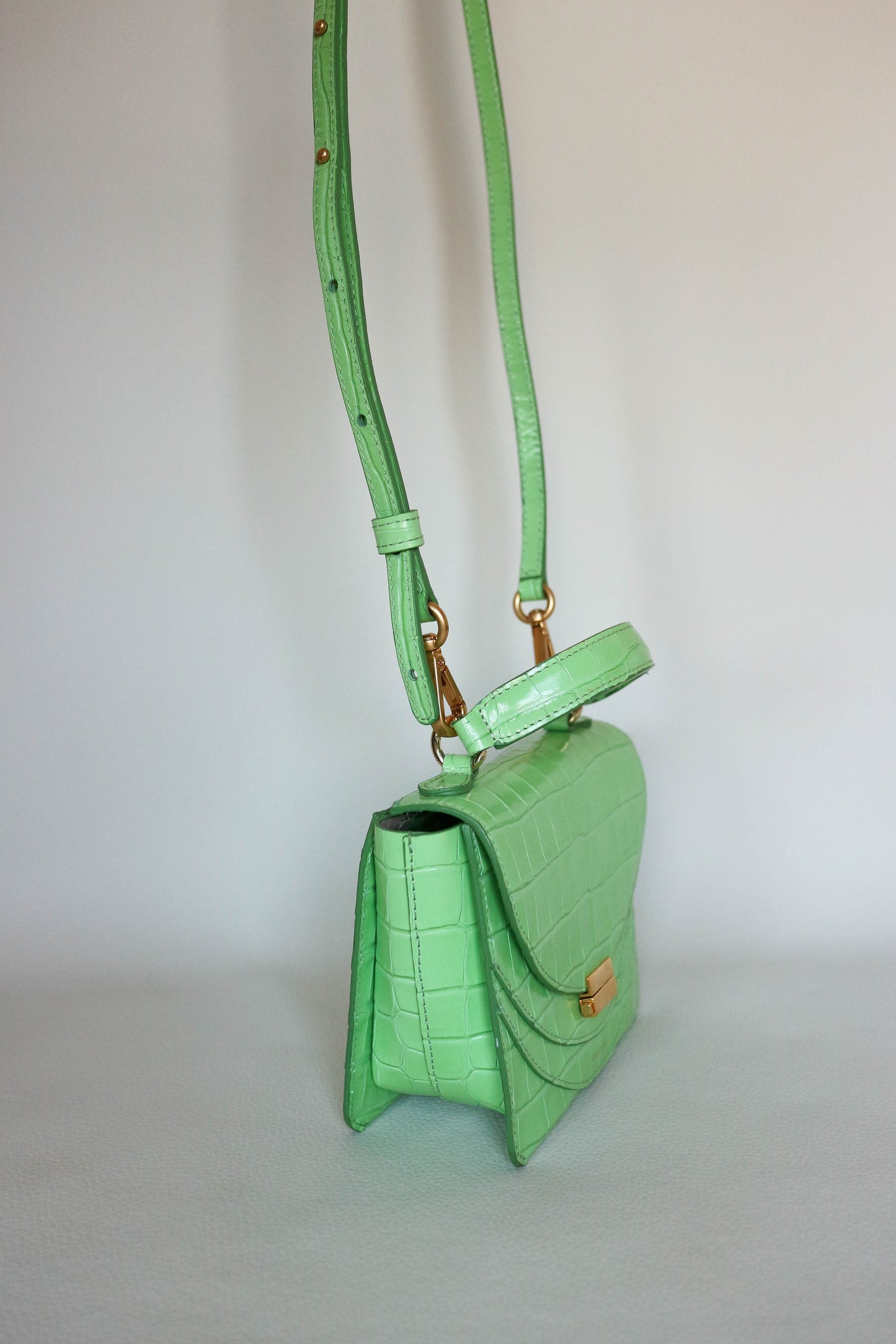 Wandler Luna Croco Bag Green