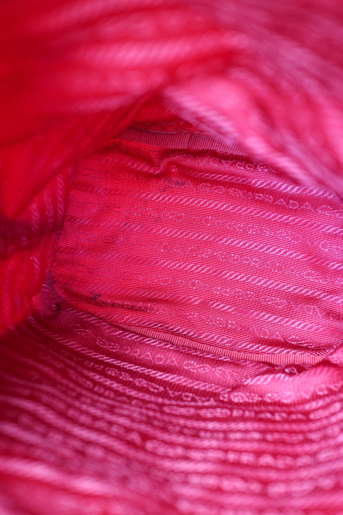 Prada Vintage Nylon Bucket Bag Red