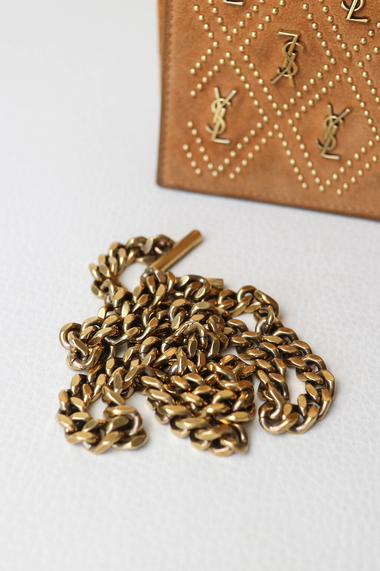 Saint Laurent Kate Logo Studs Bag Suede