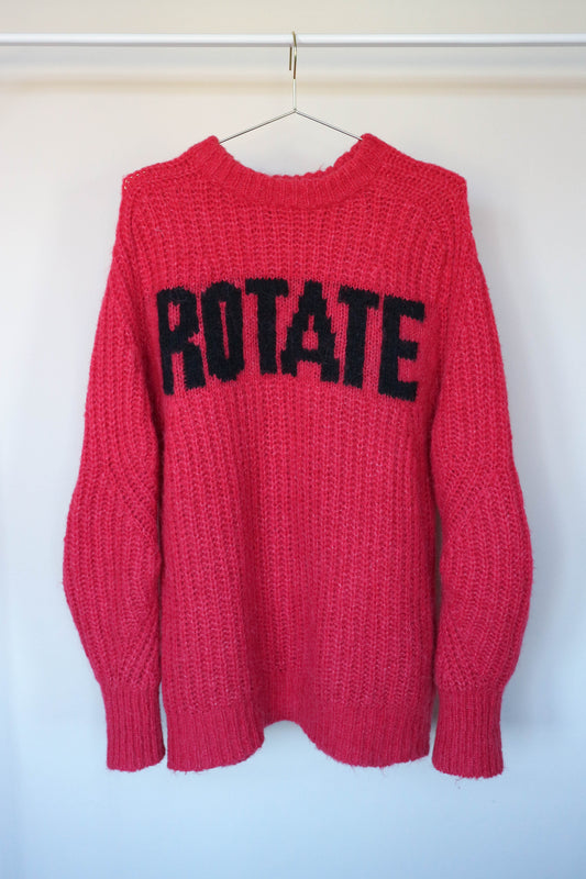 ROTATE Oversized Logo Knit Jumper Red