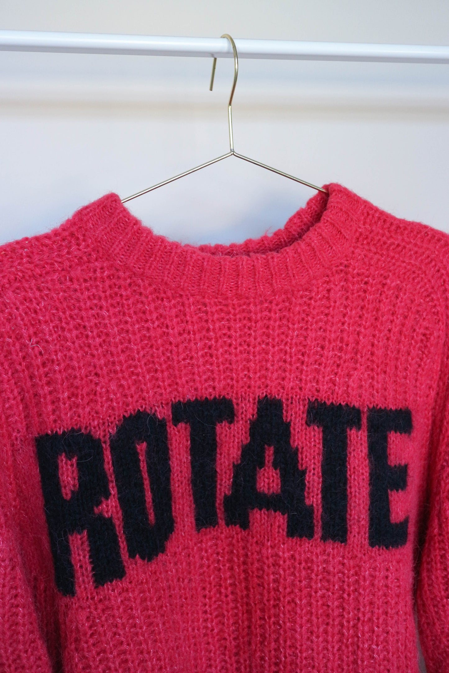 ROTATE Oversized Logo Knit Jumper Red