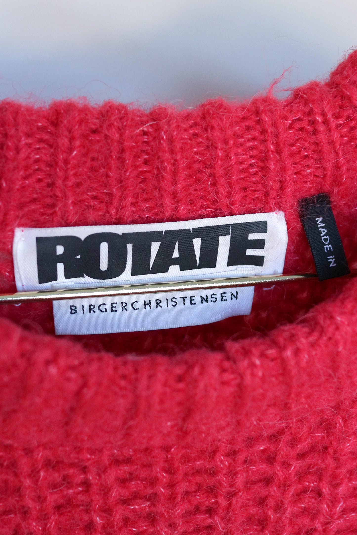 ROTATE Oversized Logo Knit Jumper Red