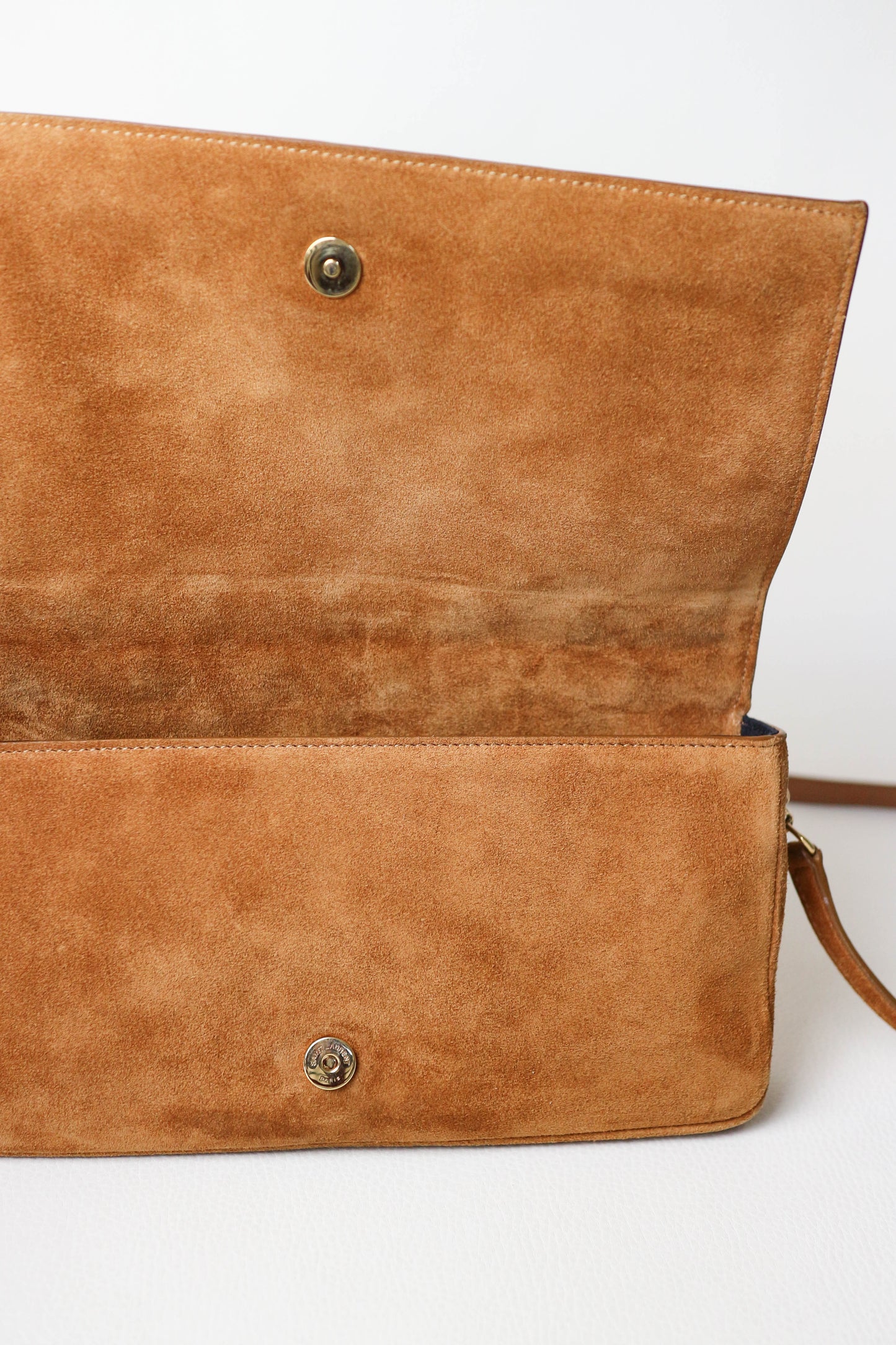 Saint Laurent Kate Logo Studs Bag Suede