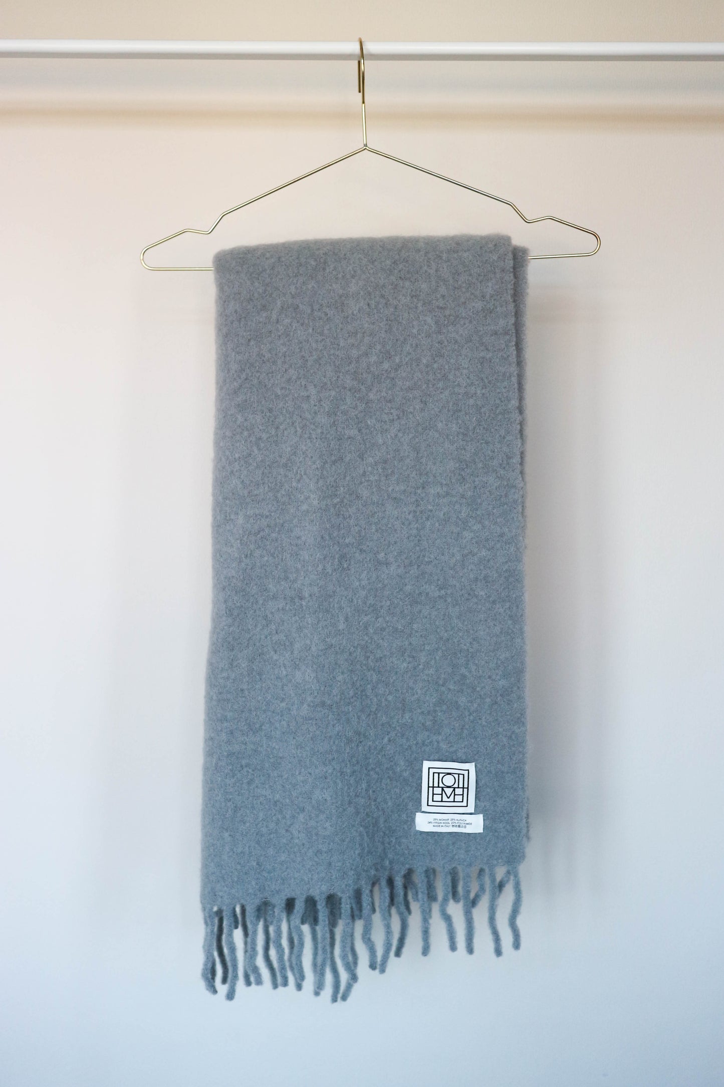 TOTEME Oversized Logo Scarf Grey