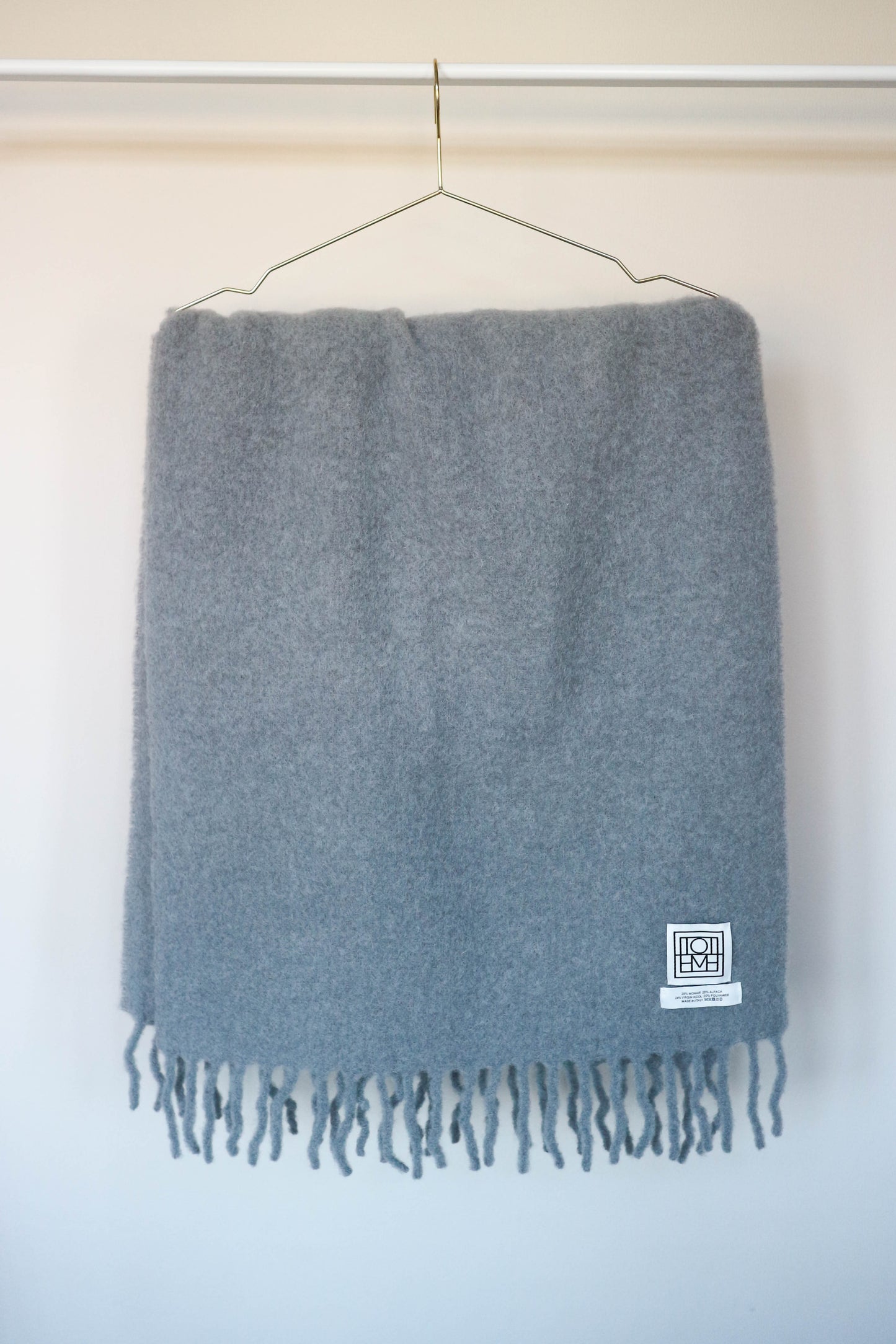 TOTEME Oversized Logo Scarf Grey