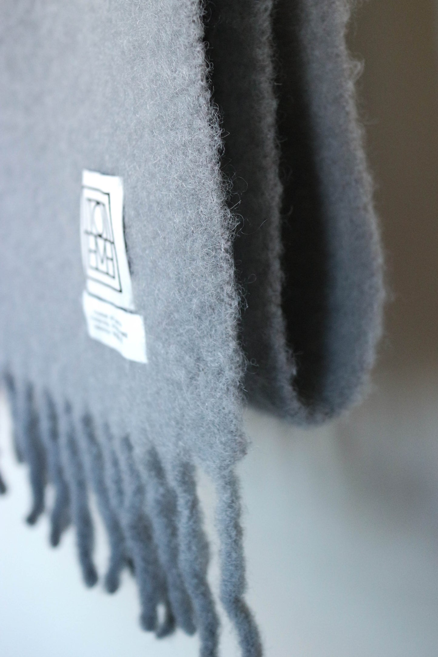 TOTEME Oversized Logo Scarf Grey