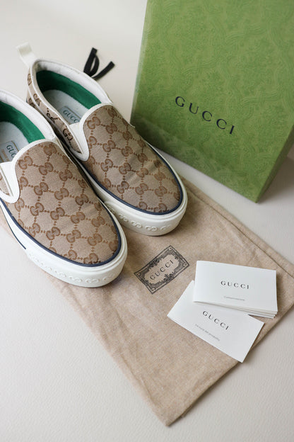 Gucci Tennis 1977 Canvas Slip On Sneakers