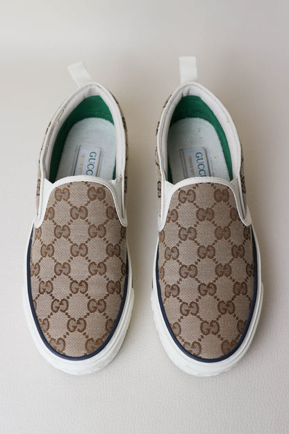 Gucci Tennis 1977 Canvas Slip On Sneakers