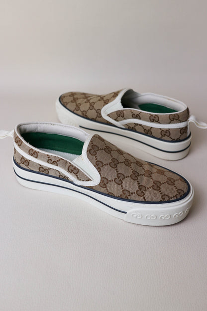 Gucci Tennis 1977 Canvas Slip On Sneakers