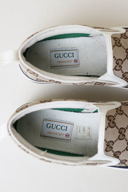 Gucci Tennis 1977 Canvas Slip On Sneakers