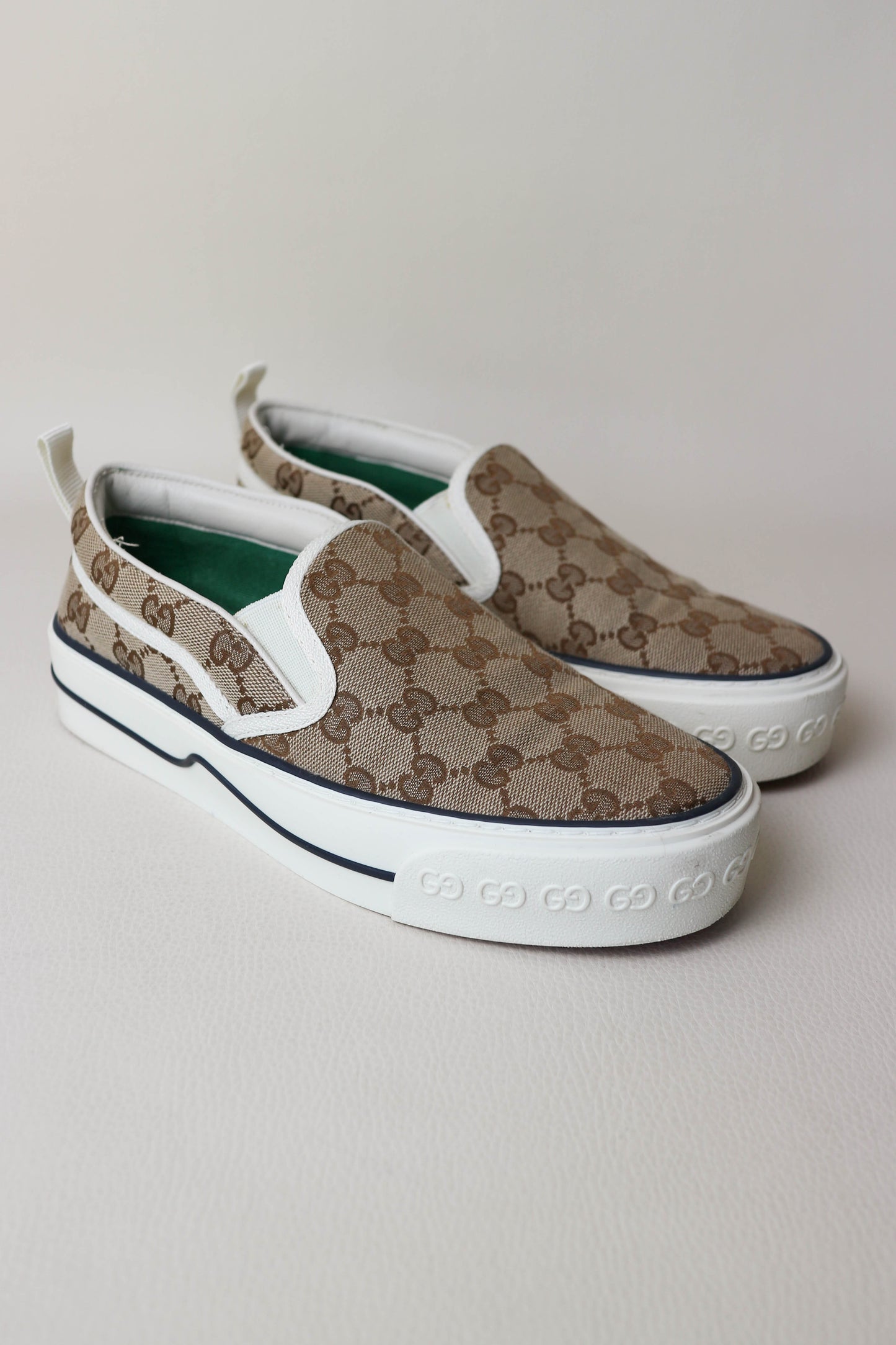 Gucci Tennis 1977 Canvas Slip On Sneakers