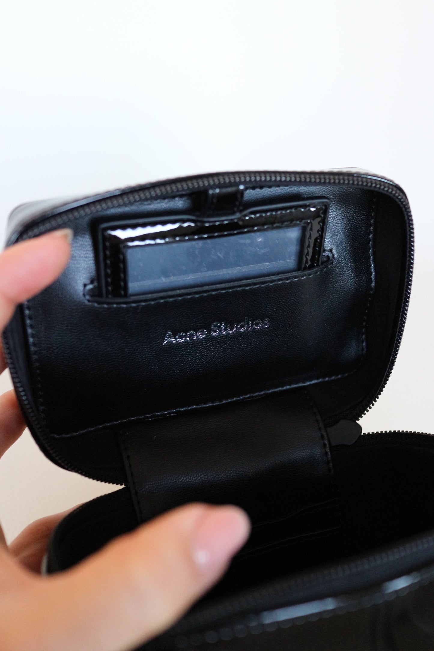 Acne Studios Patent Leather Vanity Bag Black