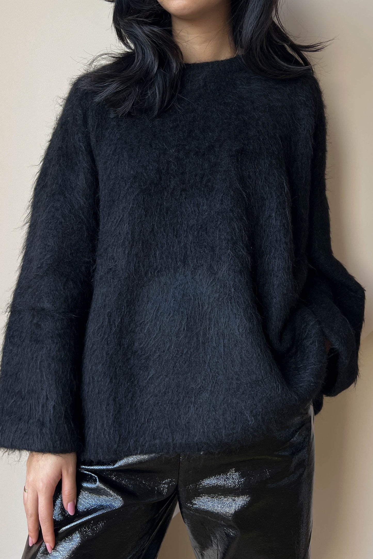 TOTEME Boxy Alpaca Jumper Black