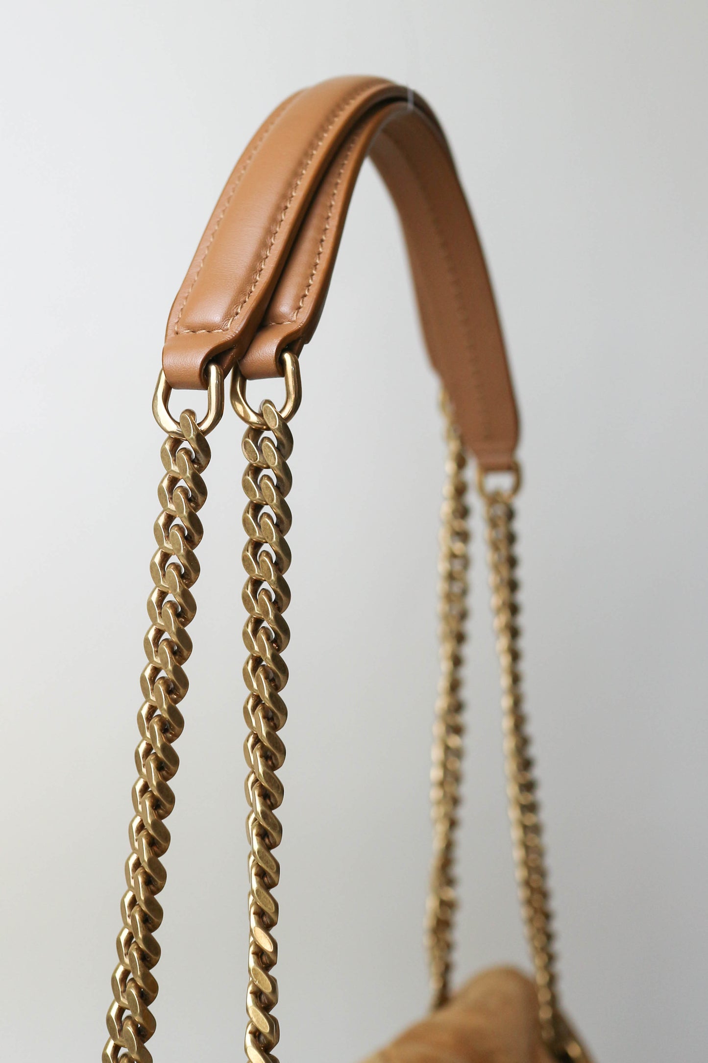 Saint Laurent Loulou Puffer Bag Suede Brown Small