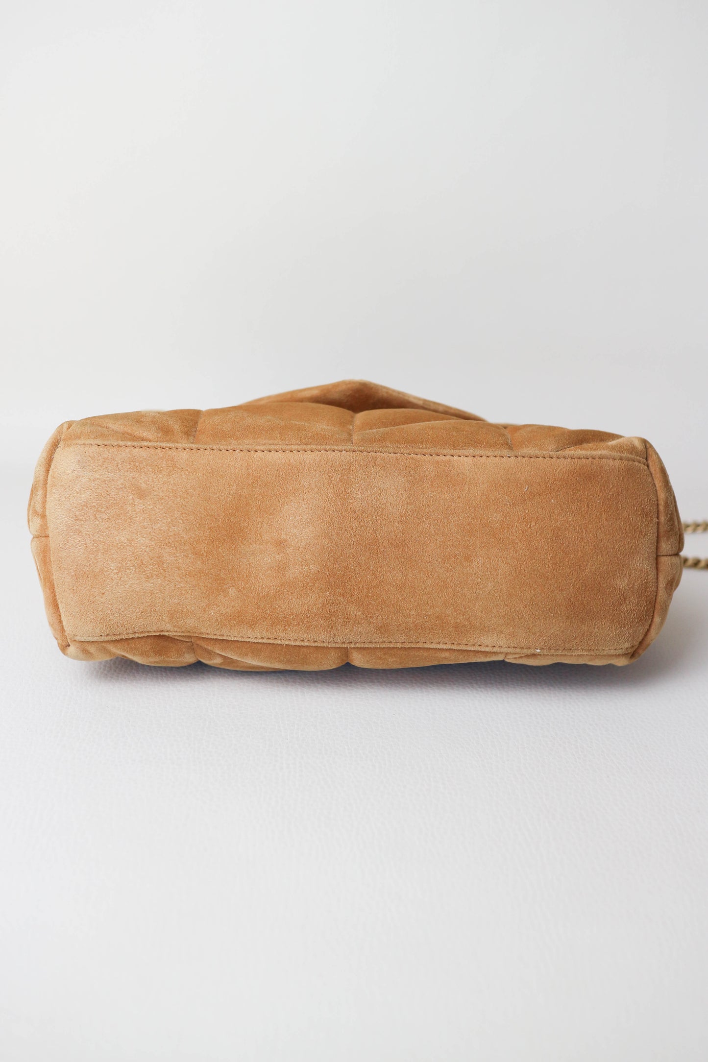 Saint Laurent Loulou Puffer Bag Suede Brown Small