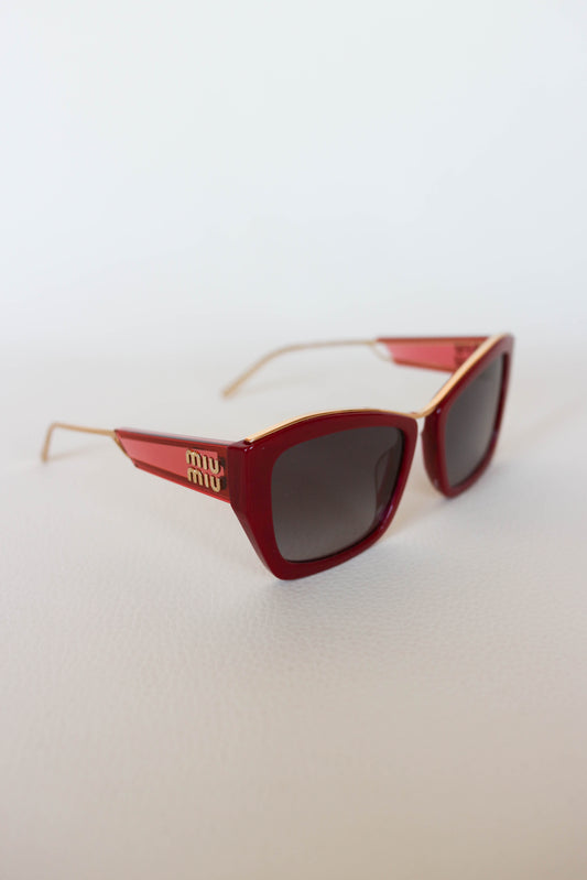 Miu Miu Cat Eye Sunglasses Red