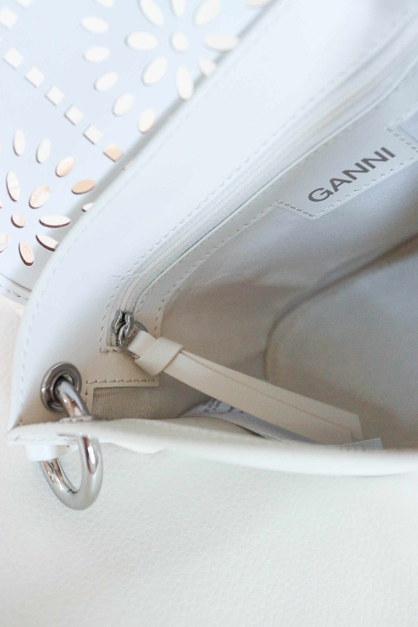 GANNI Crossbody Logo Bag White