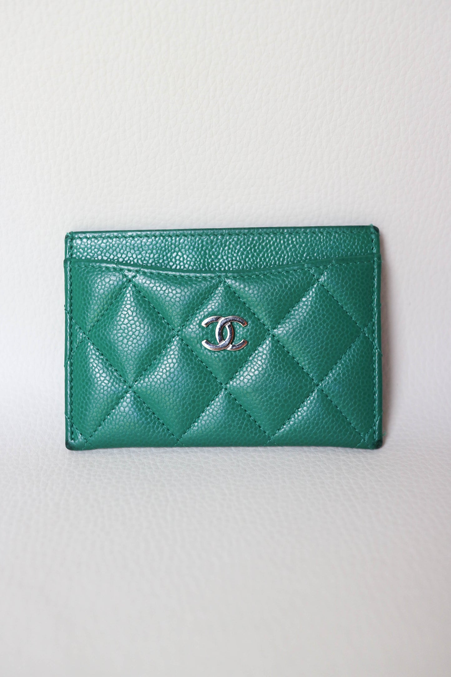 Chanel CC Card Holder Green