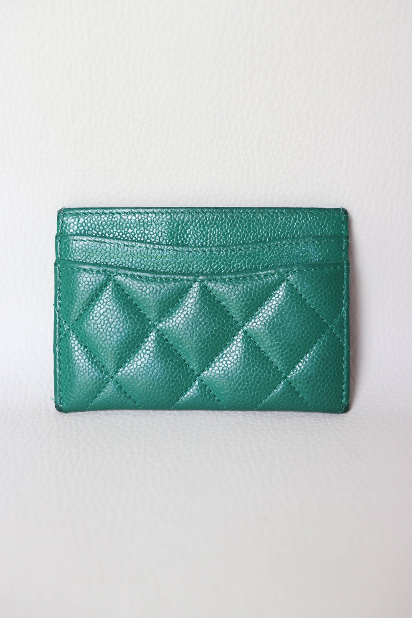Chanel CC Card Holder Green
