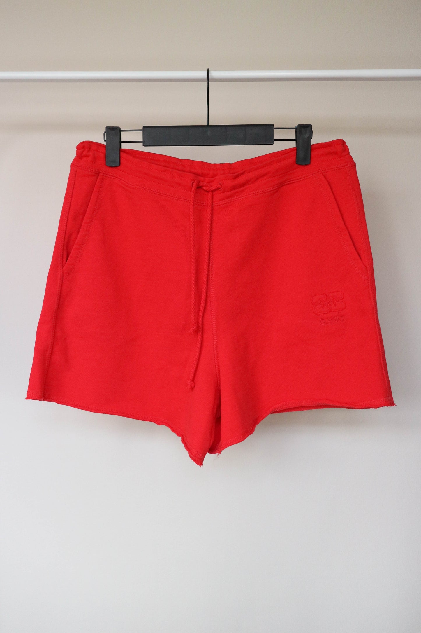 GANNI Logo Shorts Red