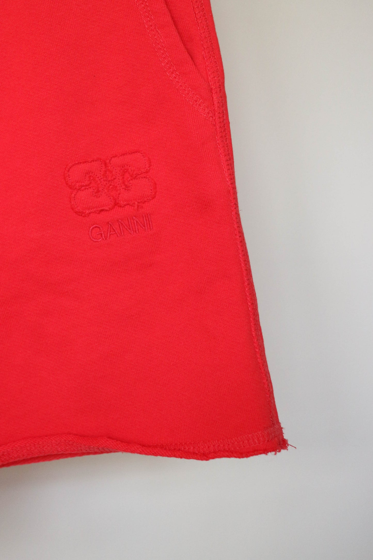 GANNI Logo Shorts Red