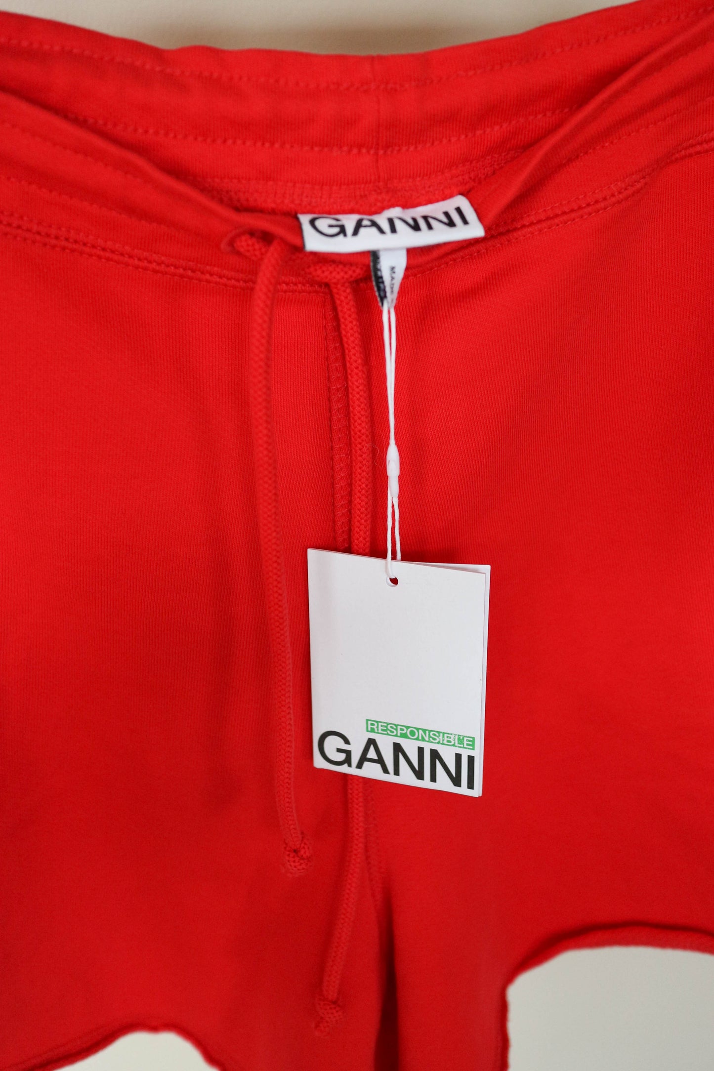 GANNI Logo Shorts Red