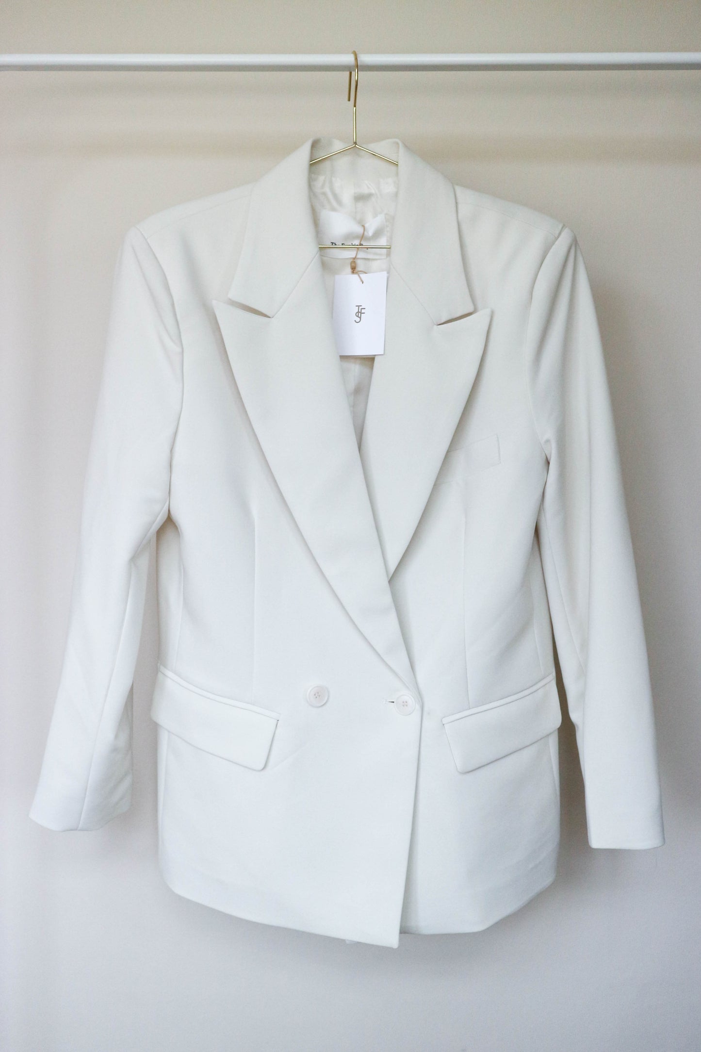 The Frankie Shop Oversized Corrin Blazer Ivory