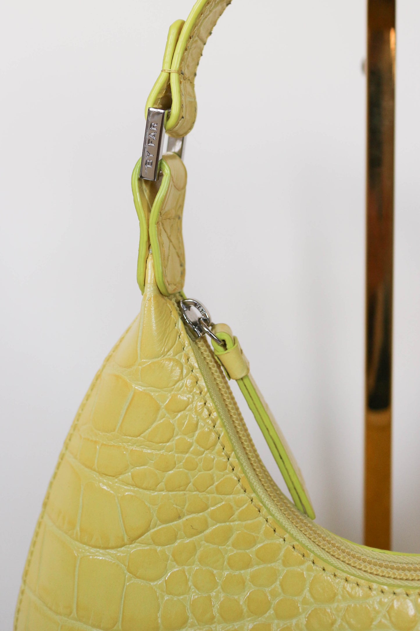 By Far Mini Amber Croco Bag Yellow