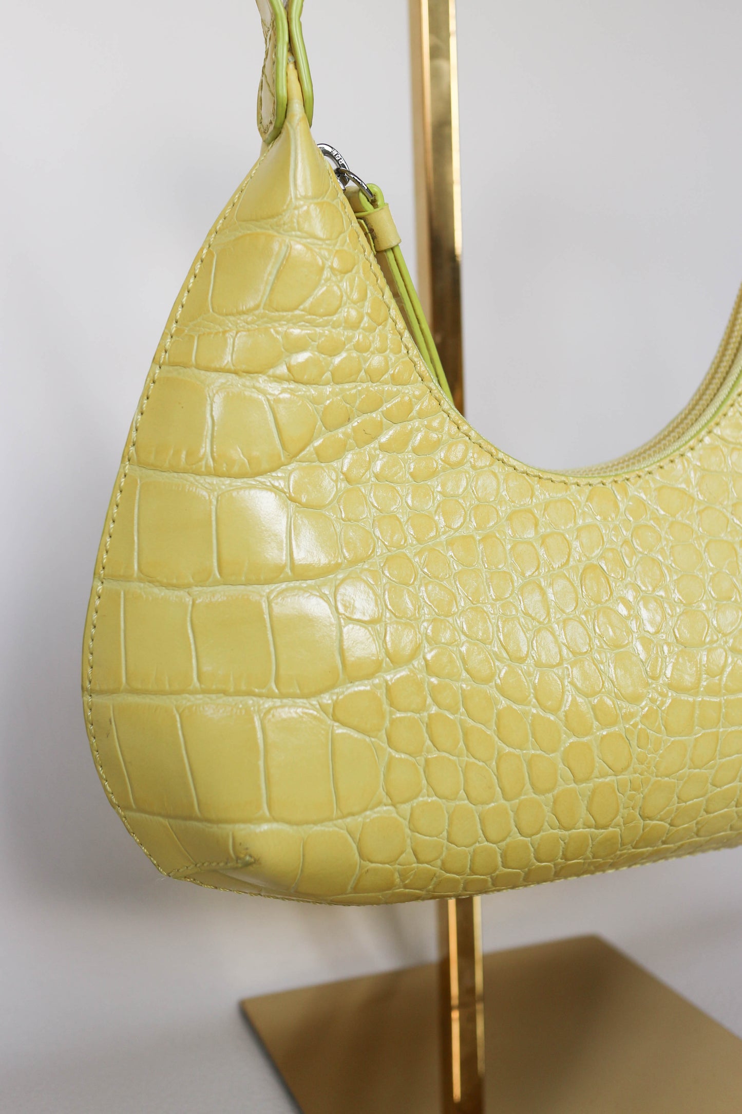 By Far Mini Amber Croco Bag Yellow