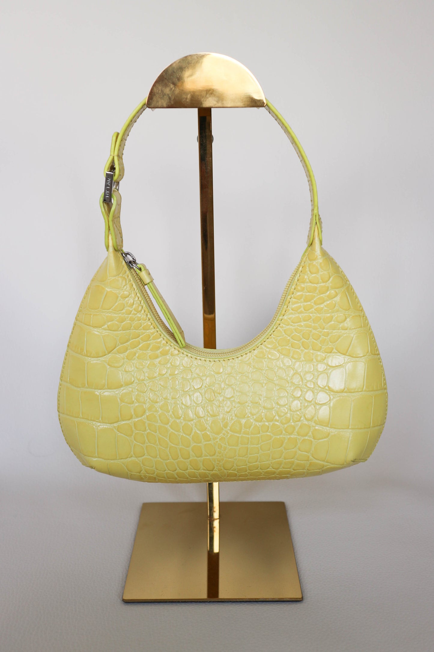 By Far Mini Amber Croco Bag Yellow