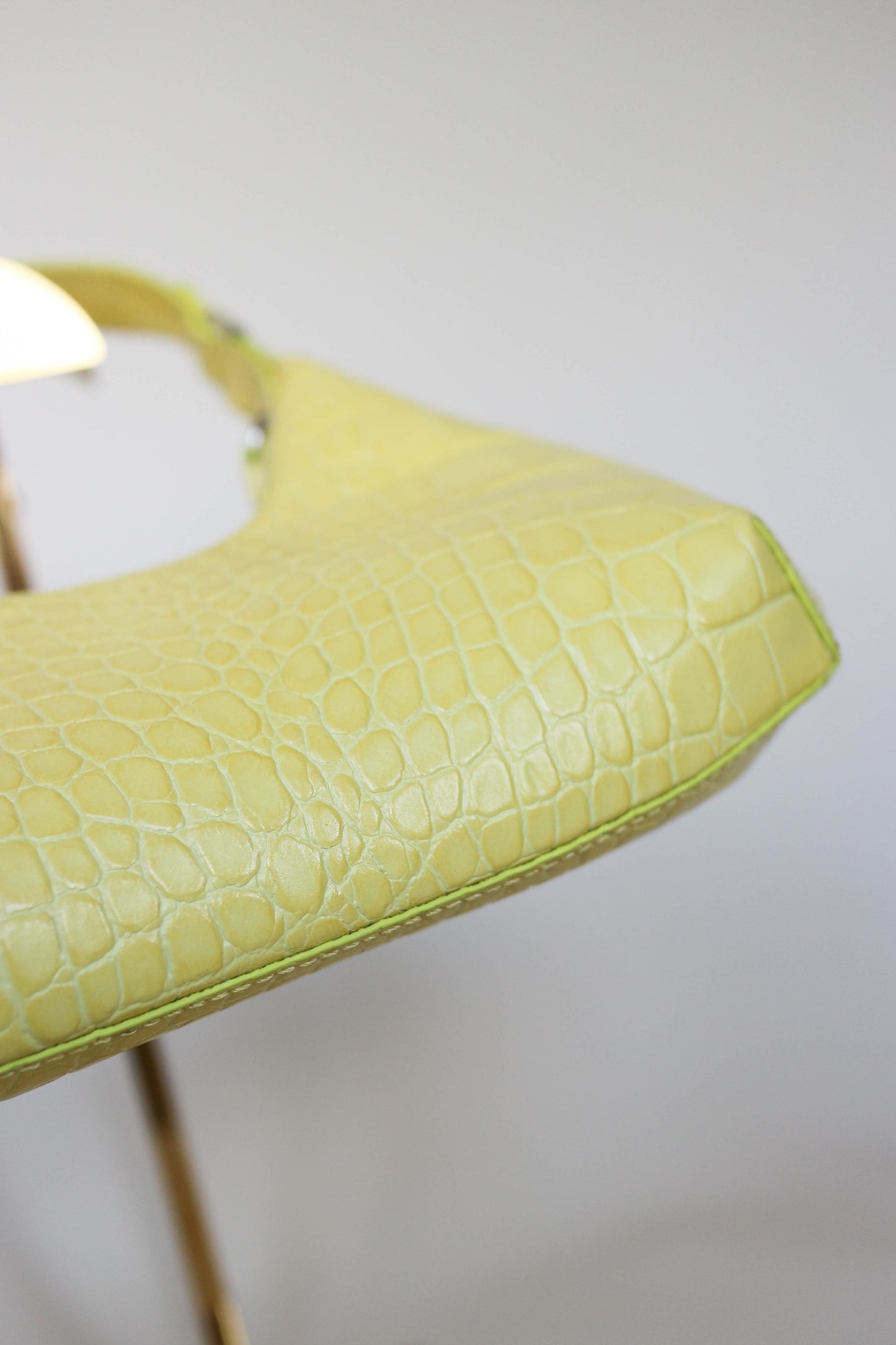 By Far Mini Amber Croco Bag Yellow