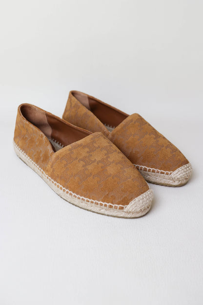 CELINE Triomphe Espadrilles Suede Brown