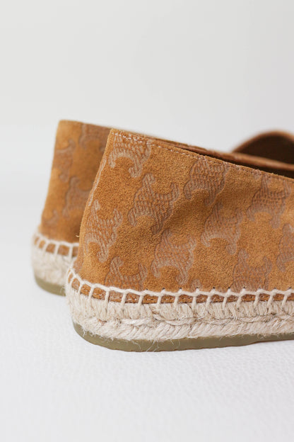 CELINE Triomphe Espadrilles Suede Brown
